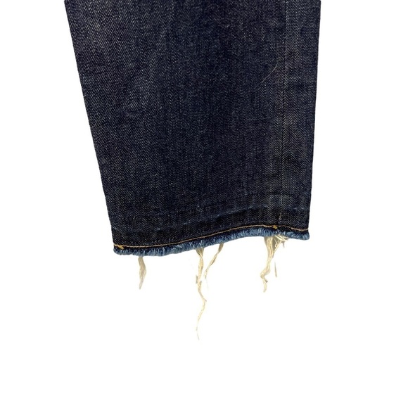 Vince Cropped Relaxed Fit Jeans Dark Wash Size 27 Raw Hem Button Fly DV142H2097 - Picture 4 of 8